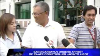 Sandiganbayan orders Ligot's arrest