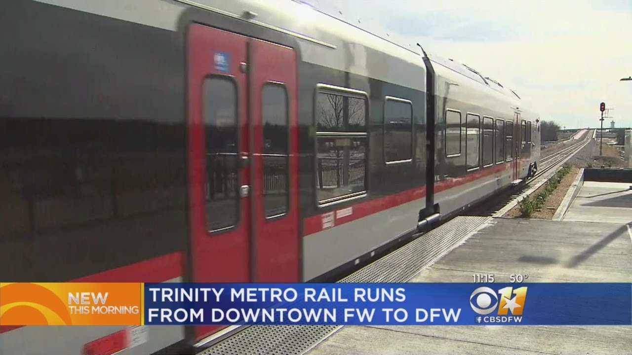 TEXRail Trinity Metro Commuter Line Takes Ceremonial Ride - YouTube