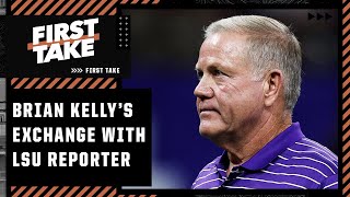 Reacting to an exchange Brian Kelly had with an LSU reporter | First Take