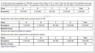 Chapter 14 - Apportionment - Adams’ Method