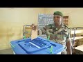 Mali soldiers cast ballots during early voting ahead constitution referendum