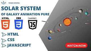 Solar System of Galaxy Animation Pure CSS and HTML || Solar System Animation CSS