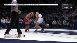 184 LBS: Billy Janzer (Rutgers) vs. #8 Aaron Brooks (Penn State) | 2020 B1G Wrestling