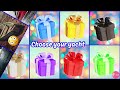 choose your gift🎁💖😍🤮8 gift box challenge pink blue gold black white purple red green gift