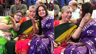 Actress Pragathi Happy Moments With Annapurnamma and Y Vijaya At F3 Blockbuster Celebrations | FL