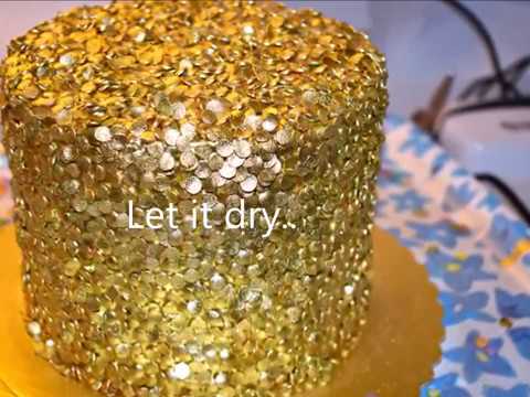 Gold sequins cake Gold sequins cake
