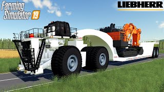 Farming Simulator 19 - LIEBHERR + MEGATRAILER Transportation Of An Oversized Super Heavy Excavator