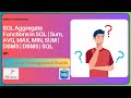 How to use aggregate functions in SQL || Sum || AVG || MAX || MIN || SUM || SQL #sql #sqlserver