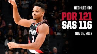Trail Blazers 121, Spurs 116 | Game Highlights by McDelivery | November 16, 2019