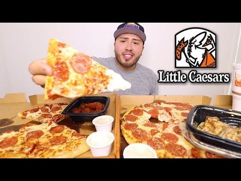Little Caesars Pizza Wings Mukbang Youtube