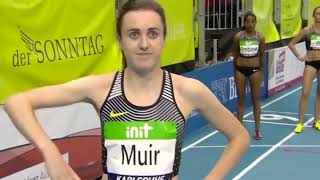 W 3000m – Laura Muir (Great Britain) - 8:26.41 - Karlsruhe (Germany) - 2017 - European Indoor Record