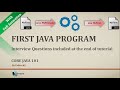 Core Java 101 - First Java Program