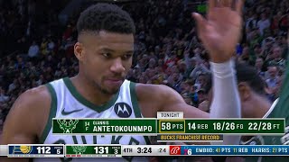 Giannis Antetokounmpo Receives Standing Ovation After His CAREER-HIGH 58th Point! 👏