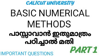 BASIC NUMERICAL METHODS/ IMPORTANT QUESTIONS AND ANSWERS/THIRD SEMESTER/BCOM, BBA/CALICUT UNIVERSITY