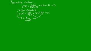 Projectile motion: y as a function of x