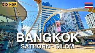 SATHORN Bangkok Walking Tour | Vibrant Walk in Thailand's Business District | 4K HDR