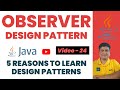 Observer Design Pattern Tutorial with Java Coding for Beginners  | Observer Pattern Explained