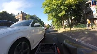 Queue Jumping, Impatient, MGIF, Close Pass Audi in the Wrong Lane - YS11 NJV