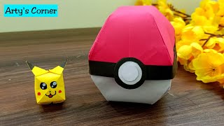 Origami Pokeball⚡️How to Make a Paper Pokeball | Origami Pokemon Pokeball Tutorial Easy for Kids
