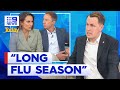 Aussies warned as flu season lingers despite warmer weather | 9 News Australia