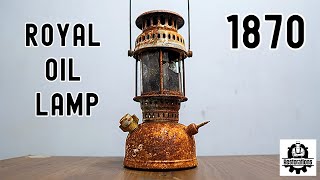 1870 Antique Rusty Oil Lamp Restoration