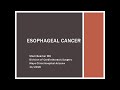 Esophageal Cancer by Staci E. Beamer, MD | Preview