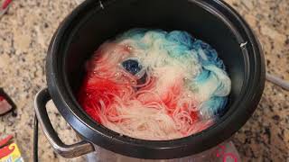 Dyepot Weekly #81 - Space Dyeing Yarn in a Slow Cooker with Food Coloring