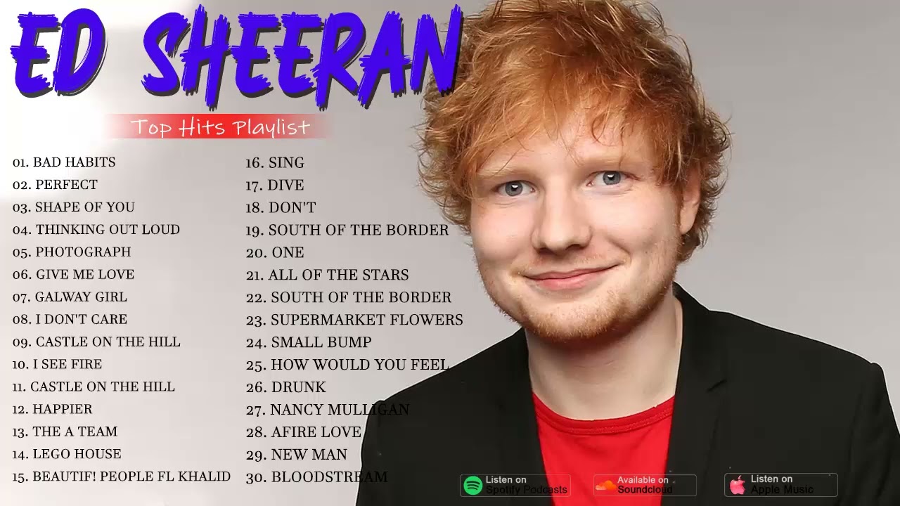 Ed Sheeran Greatest Hits Full Album 2023 - The Best Of Ed Sheeran ...