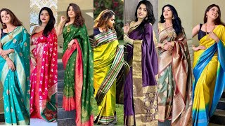 Latest silk Sarees|Designer Silk Sarees|Silk SareeIdeas|Silk Saree Design #saree #sarees #silksaree