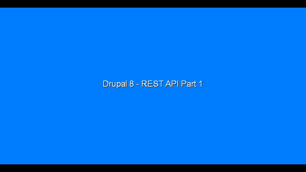 Drupal 8 Rest Api Youtube
