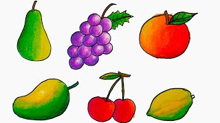 Menggambar Buah-buahan / Cara Mewarnai Gambar Buah dengan Gradasi