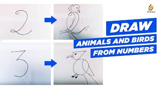 How to Draw from Numbers || Animals and Birds Drawing by Numbers for kids II DIY With Sayan