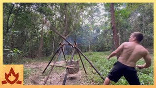 Primitive Technology: Rock-Throwing Catapult (Trebuchet)