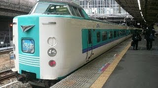 【車内放送】特急くろしお9号（381系 女性車掌　車内販売案内　旧式「鉄道唱歌」京都-天王寺）