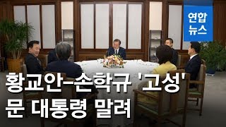 청와대 만찬서 선거법 놓고 황교안-손학규 '고성'…문대통령 말려 / 연합뉴스 (Yonhapnews)