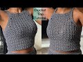 How To crochet A Minimal Tank Top / DIY Top / V-Stitch  #crochet #crochettops #häkeln