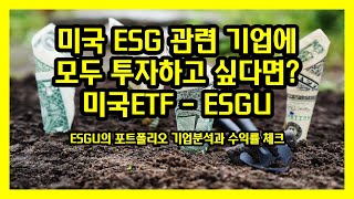 [미국주식] 미국 ESG ETF 'ESGU' (포트폴리오와 퍼포먼스 알아보기)