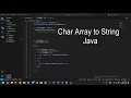 how to convert char array to string in java char array to string
