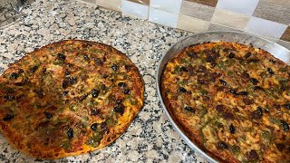 بيتزا 🍕 بحجم عائلي طيبةفي الفران ديال زنقه كتجي رائع في لمداق 😋