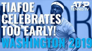 Frances Tiafoe Celebrates Too Early In Epic Rally With Medvedev And Loses Point! | Washington 2019