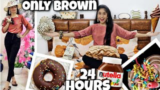 Using only *BROWN* things for 24 hours!!!🤎🍩*Donut!*😍 | Riya's Amazing World