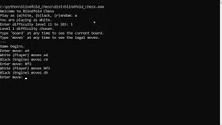 Text-based blindfold chess game in Python