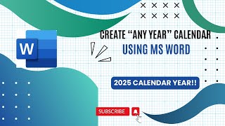 Create an "Any Year" calendar in Microsoft Word #msword #calendar #illustration