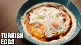 Turkish Eggs Recipe | How To Make Turkish Poached Egg | Cilbir | Egg Breakfast Recipe By Chef Tarika