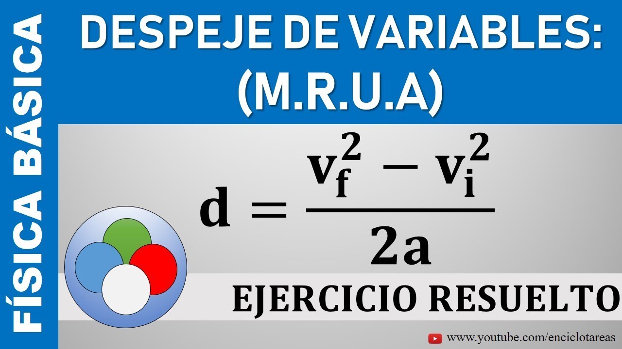 DESPEJE DE FÓRMULAS (MRUA) - DISTANCIA - YouTube