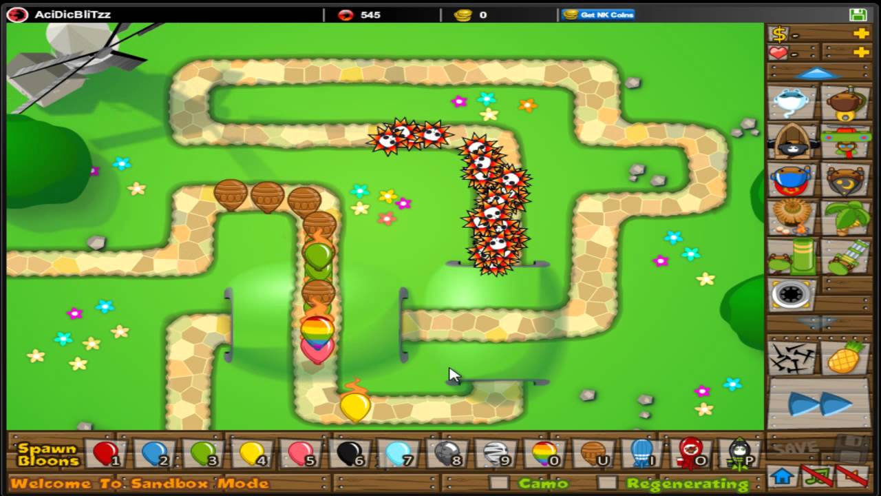 Bloons Tower Defense 5 - BTD5 - New Tower - Spike Factory | All Level 4 ...