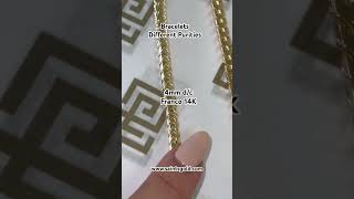 6mm 22k Cuban vs 5mm plain Franco 18k vs 4mm dc Franco 14k #gold #jewelry #saintsgold #bracelet