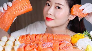 SALMON CHUNK Sushi Sashimi ASMR Mukbang Eating Show