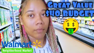 $40 BUDGET ON GREAT VALUE FOOD ONLY 🤑 SAVING A LOT OF MONEY THIS WAY