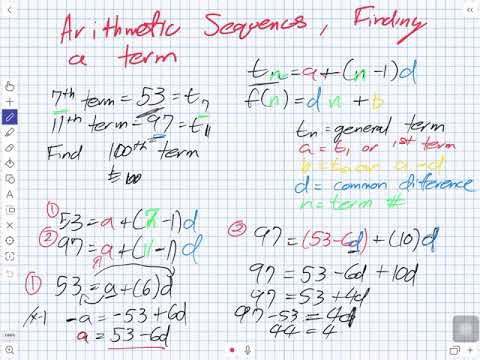 Arithmetic Sequence Finding a Term (Grade 11 University) Arithmetic Sequence Finding a Term (Grade 11 University)